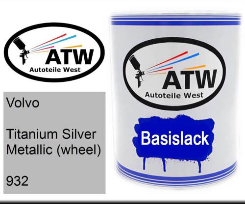 Volvo, Titanium Silver Metallic (wheel), 932: 1L Lackdose, von ATW Autoteile West.